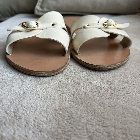 Ancient Greek Sandals Anna Cream Leather Flat Sandal Women EU 41 US 10 Casual - Picture 11 of 16
